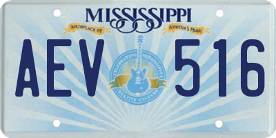 MS license plate AEV516