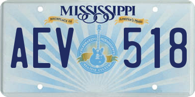 MS license plate AEV518