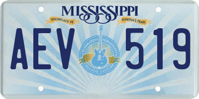 MS license plate AEV519