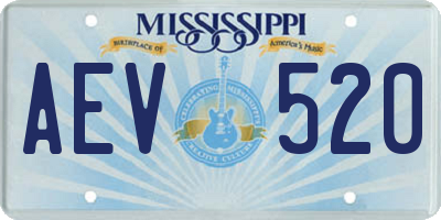 MS license plate AEV520