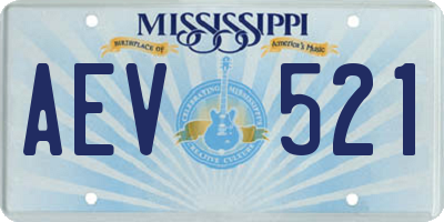 MS license plate AEV521
