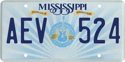 MS license plate AEV524