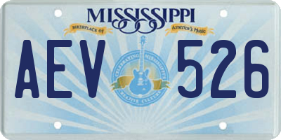 MS license plate AEV526