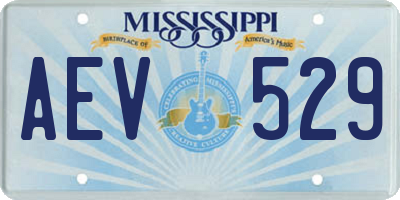 MS license plate AEV529