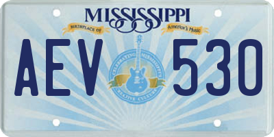MS license plate AEV530