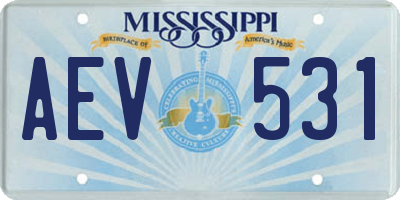 MS license plate AEV531