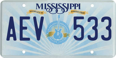 MS license plate AEV533