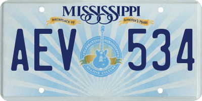 MS license plate AEV534