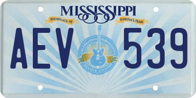 MS license plate AEV539