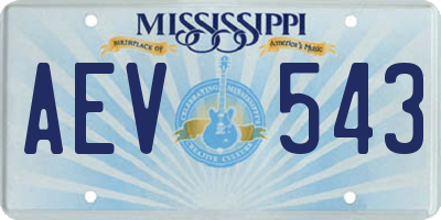 MS license plate AEV543