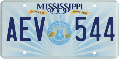 MS license plate AEV544