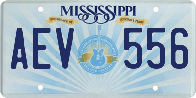 MS license plate AEV556