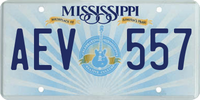 MS license plate AEV557