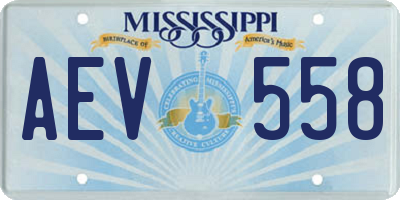 MS license plate AEV558