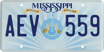 MS license plate AEV559