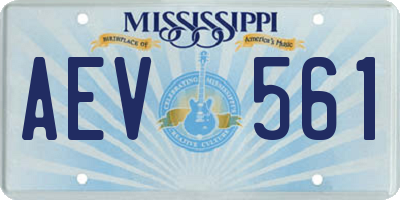 MS license plate AEV561