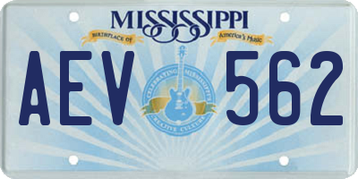 MS license plate AEV562