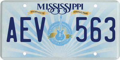 MS license plate AEV563