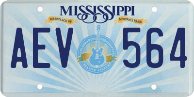 MS license plate AEV564