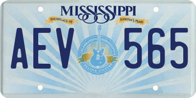 MS license plate AEV565