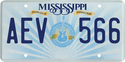 MS license plate AEV566