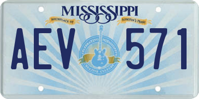 MS license plate AEV571