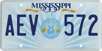 MS license plate AEV572