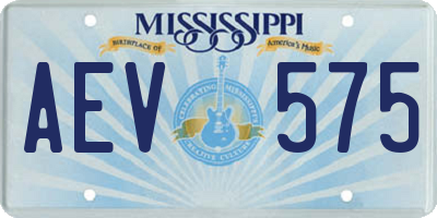 MS license plate AEV575
