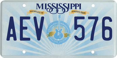 MS license plate AEV576