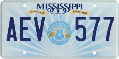 MS license plate AEV577