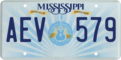 MS license plate AEV579