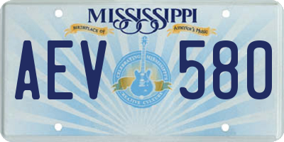 MS license plate AEV580