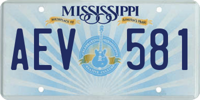 MS license plate AEV581