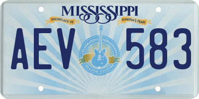 MS license plate AEV583