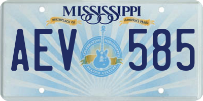 MS license plate AEV585