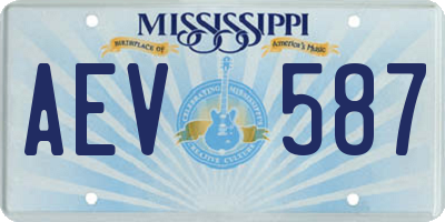 MS license plate AEV587