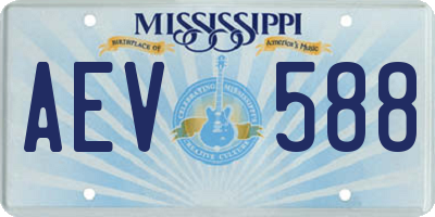 MS license plate AEV588