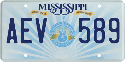 MS license plate AEV589