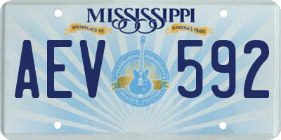 MS license plate AEV592