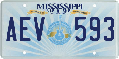 MS license plate AEV593