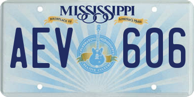 MS license plate AEV606