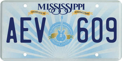 MS license plate AEV609