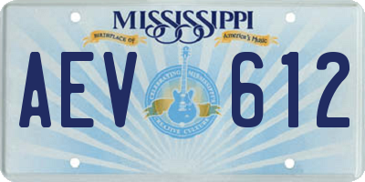 MS license plate AEV612