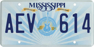 MS license plate AEV614