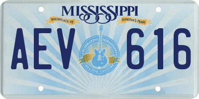 MS license plate AEV616
