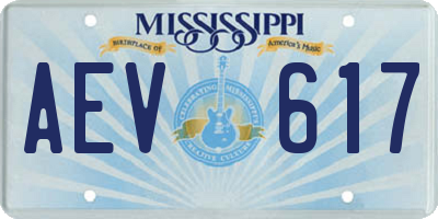 MS license plate AEV617