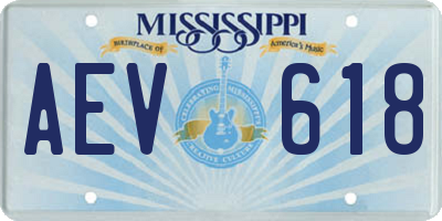 MS license plate AEV618