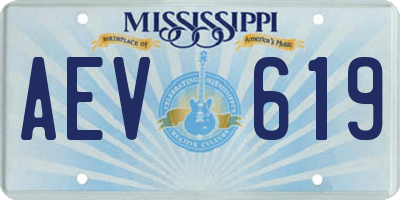 MS license plate AEV619