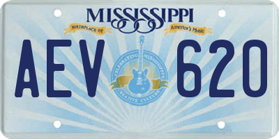 MS license plate AEV620