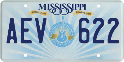 MS license plate AEV622